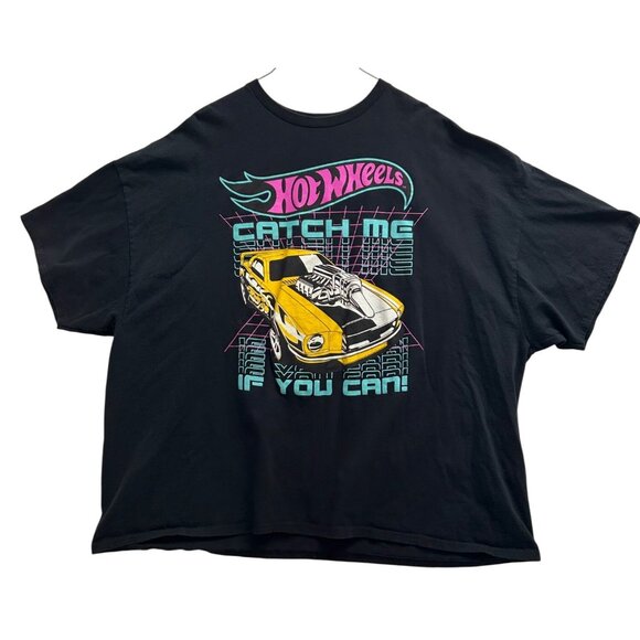 Hot Wheels Catch Me If You Can Black T-Shirt 5XL 100% Cotton Graphic Tee - Picture 3 of 5